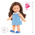 Bábika Mini Corolline Romy Corolle dlhé hnedé vlasy s hnedými očami a modré šaty 20 cm