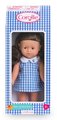 Bábika Mini Corolline Romy Corolle dlhé hnedé vlasy s hnedými očami a modré šaty 20 cm