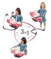 3-kombinácia hojdačka autosedačka stolička Trio Pastel Maxi Cosi&Quinny Smoby pre bábiku ružová trojuholníková