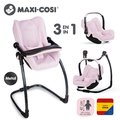 Jedálenská stolička s hojdačkou a autosedačkou Highchair Pink Maxi Cosi&Quinny Smoby trojkombinácia s bezpečnostným pásom pre 42 cm bábiku