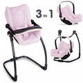 Jedálenská stolička s hojdačkou a autosedačkou Highchair Pink Maxi Cosi&Quinny Smoby trojkombinácia s bezpečnostným pásom pre 42 cm bábiku