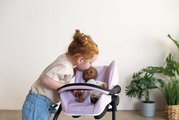 Jedálenská stolička s hojdačkou a autosedačkou Highchair Pink Maxi Cosi&Quinny Smoby trojkombinácia s bezpečnostným pásom pre 42 cm bábiku