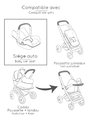 Autosedačka s bezpečnostným pásom Seat Sandy Maxi Cosi&Quinny Smoby pre 42 cm bábiku s úložným priestorom a nastaviteľnou rúčkou