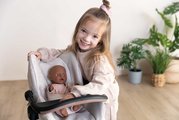 Jedálenská stolička s hojdačkou a autosedačkou Highchair Sandy Maxi Cosi&Quinny Smoby trojkombinácia s bezpečnostným pásom pre 42 cm bábiku