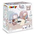 Domček pre bábiku s 5 hernými zónami Baby Care Childcare Center Smoby skladací a prenosný so 6 doplnkami
