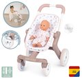 Kočík športový s textilným poťahom Pop Pushchair Natur D'Amour Baby Nurse Smoby s otočnými kolesami pre 42 cm bábiku výška rúčky 54 cm od 18 mes