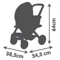 Kočík trojkombinácia Puschair Pink Maxi Cosi&Quinny Smoby hlboký športový a prenosná postieľka pre 42 cm bábiku výška rúčka 64 cm