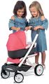 Kočík hlboký a športový Trio Pastel Maxi Cosi & Quinny Smoby 3v1 s nosítkom pre bábiku ružový vzorovaný