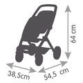 Kočík pre dvojičky s polohovateľnými sedačkami Maxi Cosi Twin Pushchair Sage Smoby pre 42 cm bábiku výška rúčky 65 cm olivový
