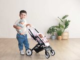 Kočík pre dvojičky s bezpečnostným pásom Twin Pushchair Pink Maxi Cosi&Quinny Smoby pre 42 cm bábiku s 64 cm ergonomickou rúčkou