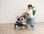 Kočík pre dvojičky s bezpečnostným pásom Twin Pushchair Pink Maxi Cosi&Quinny Smoby pre 42 cm bábiku s 64 cm ergonomickou rúčkou