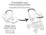 Kočík pre dvojičky s bezpečnostným pásom Twin Pushchair Sandy Maxi Cosi&Quinny Smoby pre 42 cm bábiku s 64 cm ergonomickou rúčkou