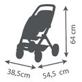 Kočík pre dvojičky s bezpečnostným pásom Twin Pushchair Sandy Maxi Cosi&Quinny Smoby pre 42 cm bábiku s 64 cm ergonomickou rúčkou