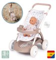 Kočík športový s textilným poťahom Pushchair Natur D'Amour Baby Nurse Smoby pre 42 cm bábiku výška rúčky 58 cm od 18 mes