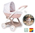 Hlboký kočík s textilným poťahom Pram Natur D'Amour Baby Nurse Smoby pre 42 cm bábiku výška rúčky 58 cm od 18 mes