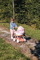 Hlboký kočík s textilným poťahom Pram Soft Baby Nurse Smoby pre 42 cm bábiku výška rúčky 58 cm od 18 mes