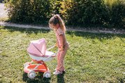 Hlboký kočík s textilným poťahom Pram Soft Baby Nurse Smoby pre 42 cm bábiku výška rúčky 58 cm od 18 mes