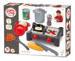 Kuchynka s hrncami a panvicou 100% Chef Écoiffier s vajíčkom a kuriatkom 14 dielov od 18 mes