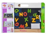 Drevená magnetická tabuľa Hanging Magnetic Board Eichhorn 26 písmeniek s kriedami a fixkou