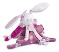 Plyšový zajačik s klipom na cumlík Lapin Cerise Doudou Dummy Holder Doudou et Compagnie v darčekovom balení ružový 17 cm od 0 mes