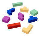 Drevená hra Tetris Games Shape Eichhorn 20 farebných kociek s podložkou