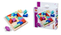 Drevená hra Tetris Games Shape Eichhorn 20 farebných kociek s podložkou