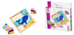 Drevené puzzle Lev a veľryba Games Puzzle Eichhorn 9 dielikov od 24 mes EH2818