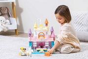 Stavebnica Dúhový zámok Rainbow Castel Abrick Écoiffier s kočiarom a 2 figúrkami od 18 mes