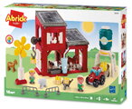 Joc de construit fermă ecologică cu panouri solare Abrick Écoiffier 2 figurine cu tractor și animăluțe de la 18 luni