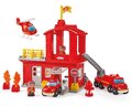 Stavebnica Požiarnici Abrick Écoiffier s 2 figúrkami a 3 vozidlami od 18 mes