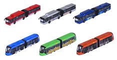 Električka a autobus MAN City Majorette kovová 6 rôznych druhov s voľnobehom dĺžka 20 cm