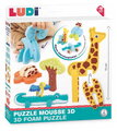 Penové puzzle 3D Zvieratká 3D Foam Puzzle Ludi z mäkkej a odolnej peny od 18 mes LU30084