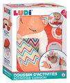 Vankúšik pre hru na brušku Líška Activities Cushion Ludi so zrkadlom, hrkálkou a knižkou od 3 mes LU30101