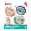 Hrkálky s hryzátkom Ludi so zvukom 3 kusy od 3 mes LU30112