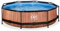 Bazén s filtráciou Wood pool Exit Toys kruhový oceľová konštrukcia 300*76 cm hnedý od 6 rokov