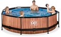 Bazén s filtráciou Wood pool Exit Toys kruhový oceľová konštrukcia 300*76 cm hnedý od 6 rokov