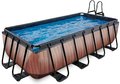 Bazén s filtráciou Wood pool Exit Toys oceľová konštrukcia 400*200*100 cm hnedý od 6 rokov