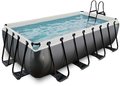 Bazén s filtrací Black Leather pool Exit Toys ocelová konstrukce 400*200*100 cm černý od 6 let