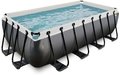 Bazén s filtráciou Black Leather pool Exit Toys oceľová konštrukcia 400*200*100 cm čierny od 6 rokov