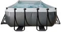 Bazén s filtráciou Black Leather pool Exit Toys oceľová konštrukcia 400*200*100 cm čierny od 6 rokov