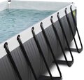 Bazén s filtráciou Black Leather pool Exit Toys oceľová konštrukcia 400*200*100 cm čierny od 6 rokov