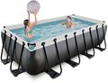 Bazén s filtráciou Black Leather pool Exit Toys oceľová konštrukcia 400*200*100 cm čierny od 6 rokov
