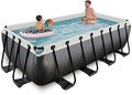 Bazén s filtráciou Black Leather pool Exit Toys oceľová konštrukcia 400*200*100 cm čierny od 6 rokov