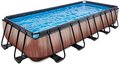 Bazén s filtráciou Wood pool Exit Toys oceľová konštrukcia 540*250*100 cm hnedý od 6 rokov