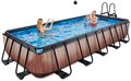Bazén s filtráciou Wood pool Exit Toys oceľová konštrukcia 540*250*100 cm hnedý od 6 rokov