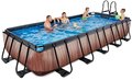 Bazén s filtráciou Wood pool Exit Toys oceľová konštrukcia 540*250*100 cm hnedý od 6 rokov