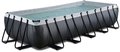 Bazén s filtráciou Black Leather pool Exit Toys oceľová konštrukcia 540*250*100 cm čierny od 6 rokov
