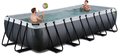 Bazén s filtráciou Black Leather pool Exit Toys oceľová konštrukcia 540*250*100 cm čierny od 6 rokov