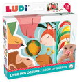 Knižka s vôňou ovocia Book of Scents Ludi 5 voňavých samolepiek na rozvoj čuchovej pamäte od 12 mes