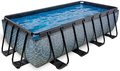 Bazén s pieskovou filtráciou Stone pool Exit Toys oceľová konštrukcia 400*200*100 cm šedý od 6 rokov